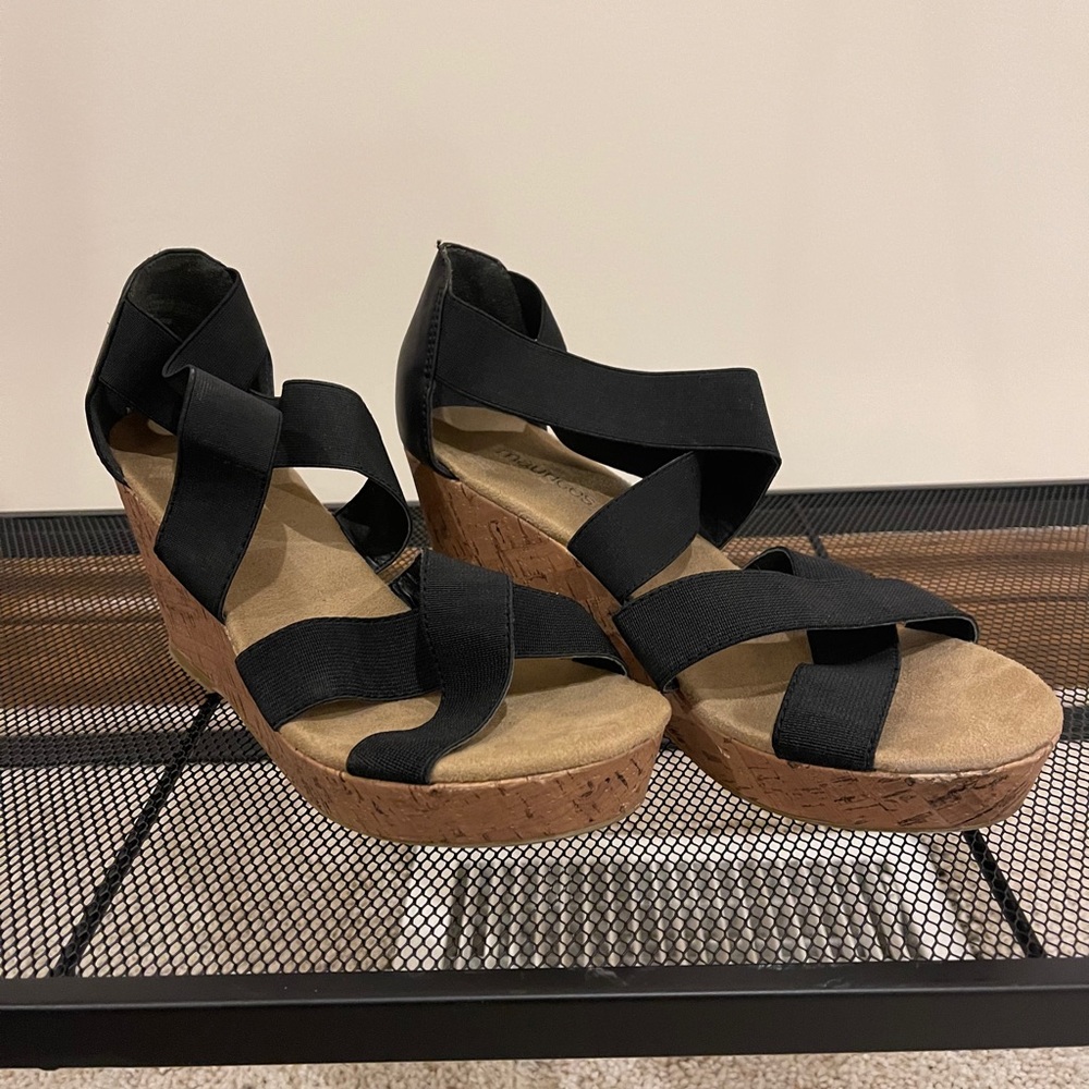 Black Wedge Sandal